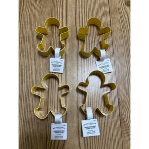 Target Wondershop Metal Cookie Cutters Yellow Gingerbread Man Shape Set 4 NWT